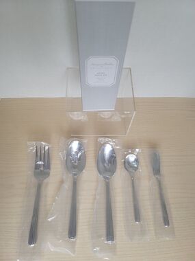 Pottery Barn Monique Lhuillier Rivoli Hostess Set Stainless Steel Set of 5